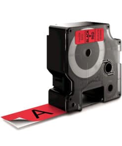 DYMO originele D1 labels | Zwarte Tekst op Rood Label | 24 mm x 7 m | zelfklevende etiketten voor de LabelManager labelmaker | gemaakt in Europa - Afbeelding 4