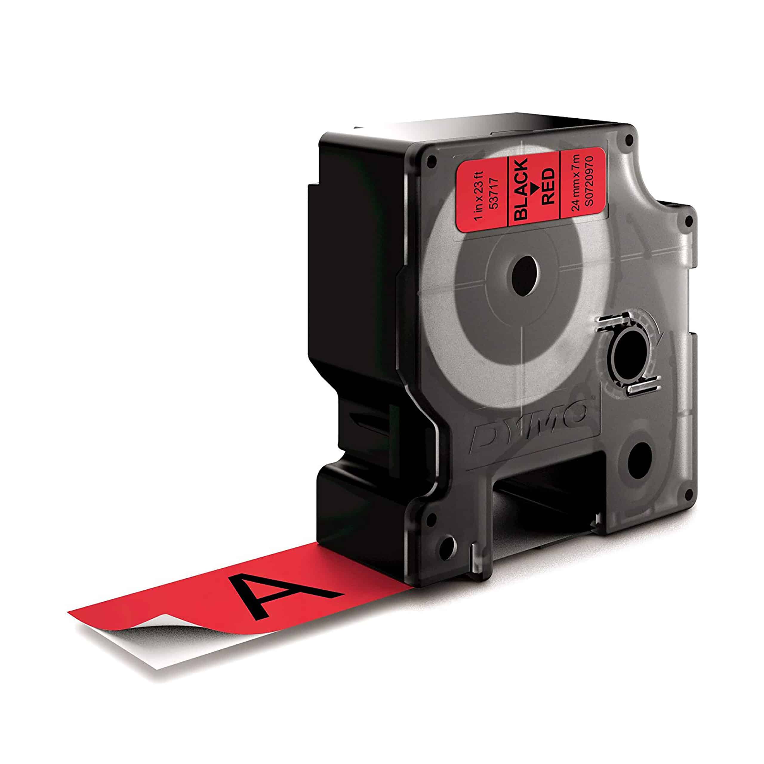 DYMO originele D1 labels | Zwarte Tekst op Rood Label | 24 mm x 7 m | zelfklevende etiketten voor de LabelManager labelmaker | gemaakt in Europa - Afbeelding 4