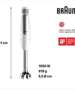 Braun MultiQuick 7 MQ7035IWH 0,6 l Staafmixer 1000 W Roestvrijstaal, Wit - Afbeelding 2