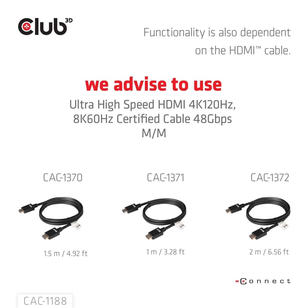 CLUB3D Mini DisplayPort™ 1.4 to HDMI™ 8K60Hz M/F Adapter - Afbeelding 6