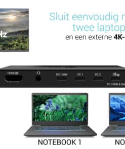 i-tec KVM Docking Station HDMI for 2 hosts, Power Delivery 2x 100W - Afbeelding 4