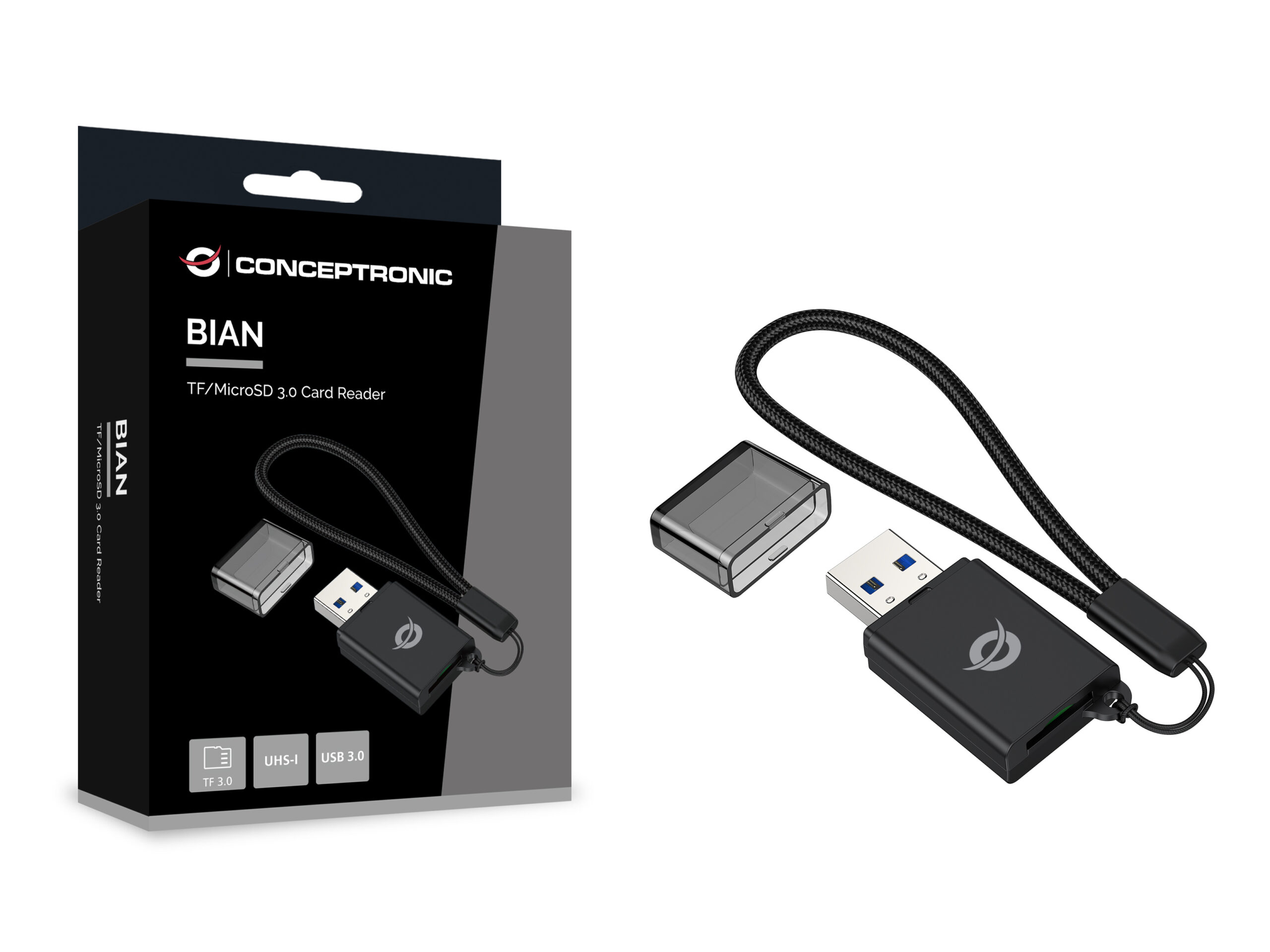 Conceptronic BIAN07B geheugenkaartlezer USB 3.2 Gen 1 (3.1 Gen 1) Type-A Zwart - Afbeelding 4