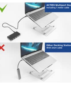 ACT USB-C 4K MST dockingstation voor 2 HDMI-monitoren, Ethernet, USB-C, 3x USB-A, PD passthrough en 1 meter lange afneembare USB-C-kabel - Afbeelding 6