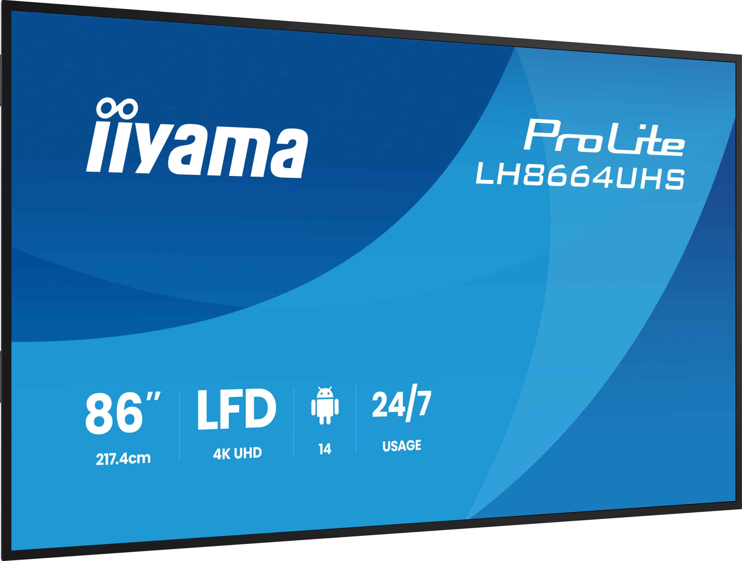 iiyama LH8664UHS-B3AG beeldkrant Digitale signage flatscreen 2,17 m (85.6") Wifi 500 cd/m² 4K Ultra HD Zwart Type processor Android 24/7 - Afbeelding 4