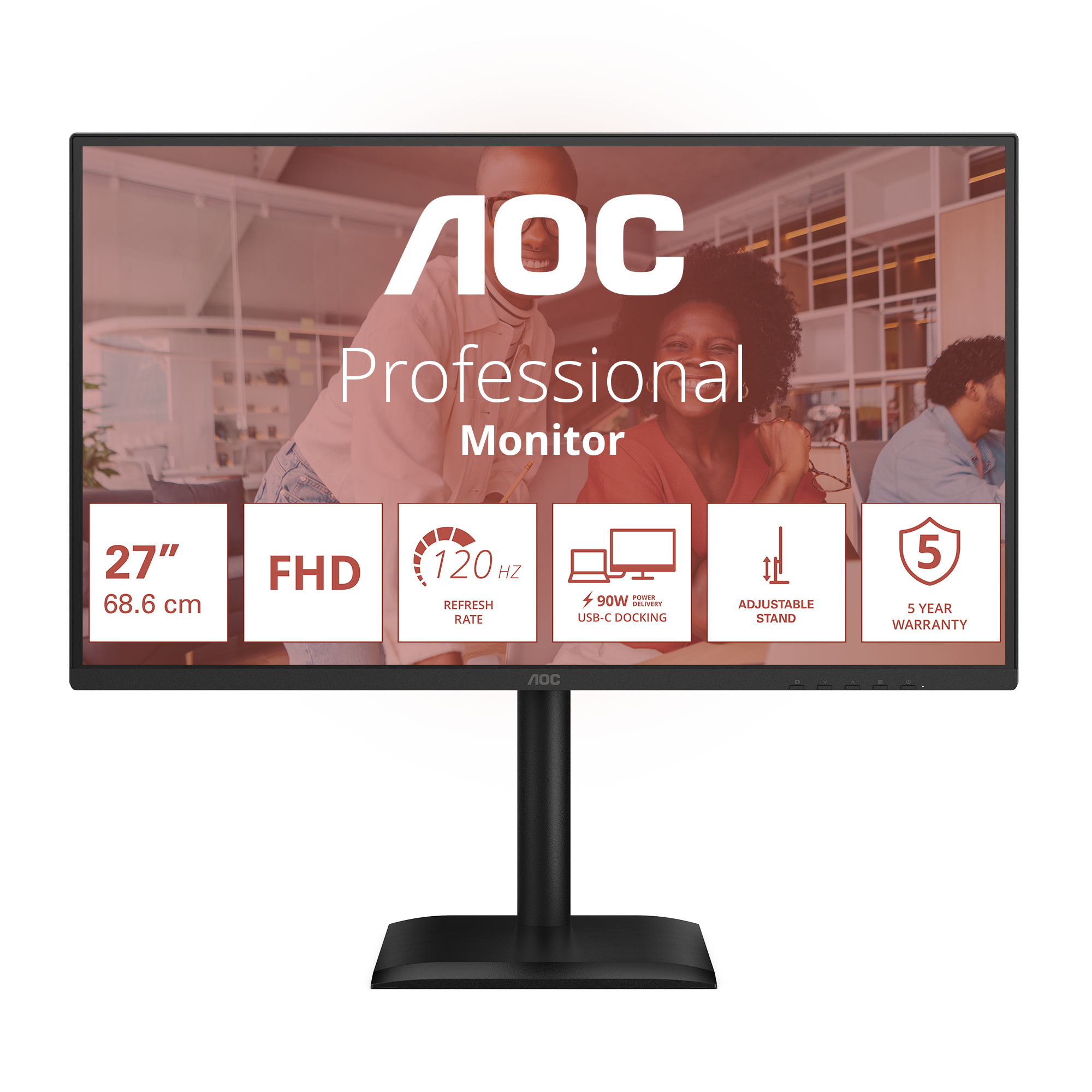 AOC 27E4CV computer monitor 68,6 cm (27") 1920 x 1080 Pixels Full HD LED Zwart - Afbeelding 2