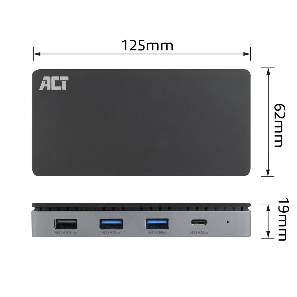 ACT USB-C 4K MST dockingstation voor 2 HDMI-monitoren, Ethernet, USB-C, 3x USB-A, PD passthrough en 1 meter lange afneembare USB-C-kabel - Afbeelding 8