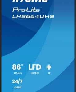 iiyama LH8664UHS-B3AG beeldkrant Digitale signage flatscreen 2,17 m (85.6") Wifi 500 cd/m² 4K Ultra HD Zwart Type processor Android 24/7 - Afbeelding 3