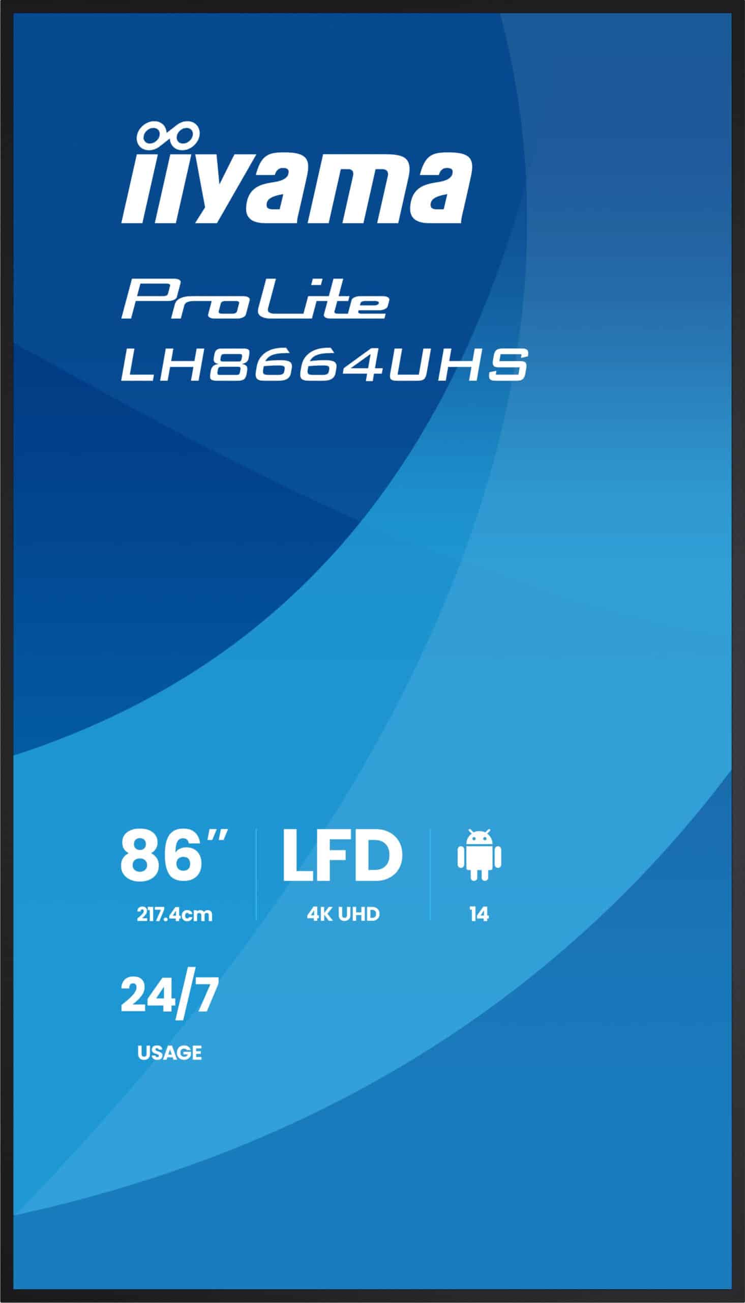 iiyama LH8664UHS-B3AG beeldkrant Digitale signage flatscreen 2,17 m (85.6") Wifi 500 cd/m² 4K Ultra HD Zwart Type processor Android 24/7 - Afbeelding 3