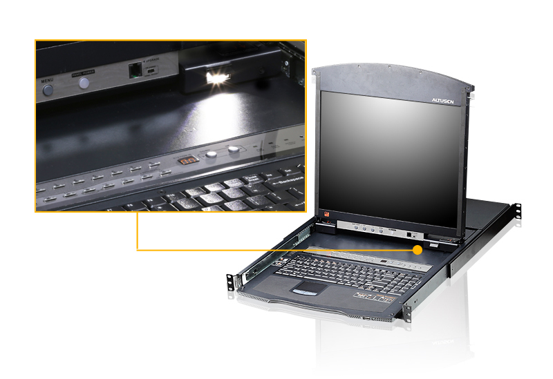 ATEN 8-poorts Cat 5 Dual Rail LCD KVM-switch met poort serieschakeling - Afbeelding 4