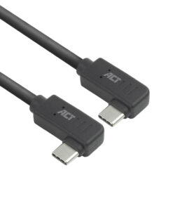 ACT USB 3.0 10Gbps 60W USB Type-C® (haaks links/rechts) naar USB Type-C® (haaks links/rechts) kabel, 2 meter