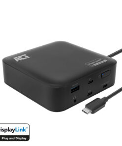 ACT Universeel USB-C Dockingstation 4K, voor 2 HDMI/DisplayPort monitoren, DisplayLink, compact model