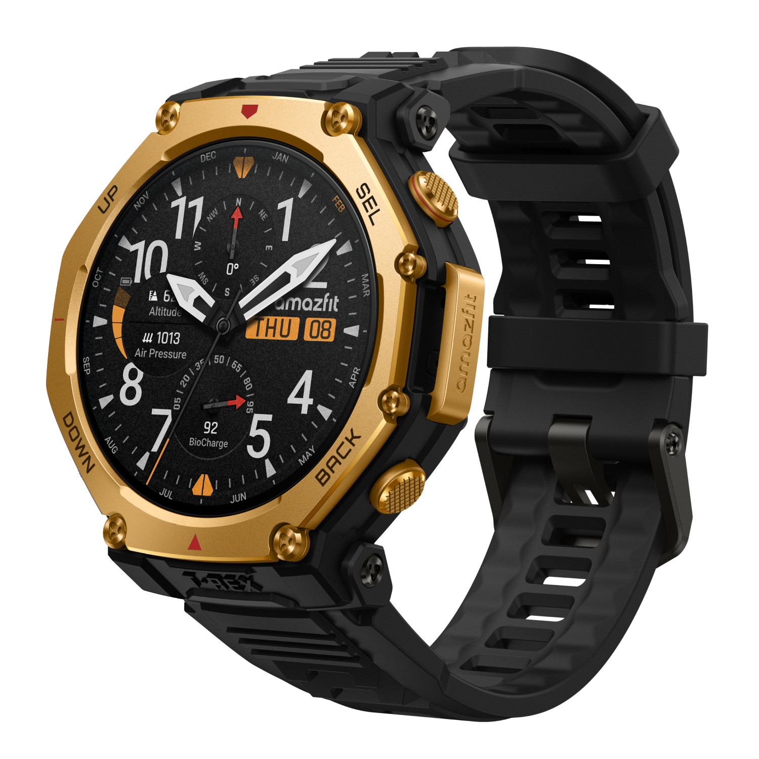 Amazfit T-Rex 3 Pro 3,81 cm (1.5") AMOLED 48 mm Digitaal 480 x 480 Pixels Touchscreen Goud Wifi GPS - Afbeelding 2