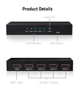 CLUB3D HDMI 4K@60Hz UHD Splitter AC Power 4 ports - Afbeelding 5