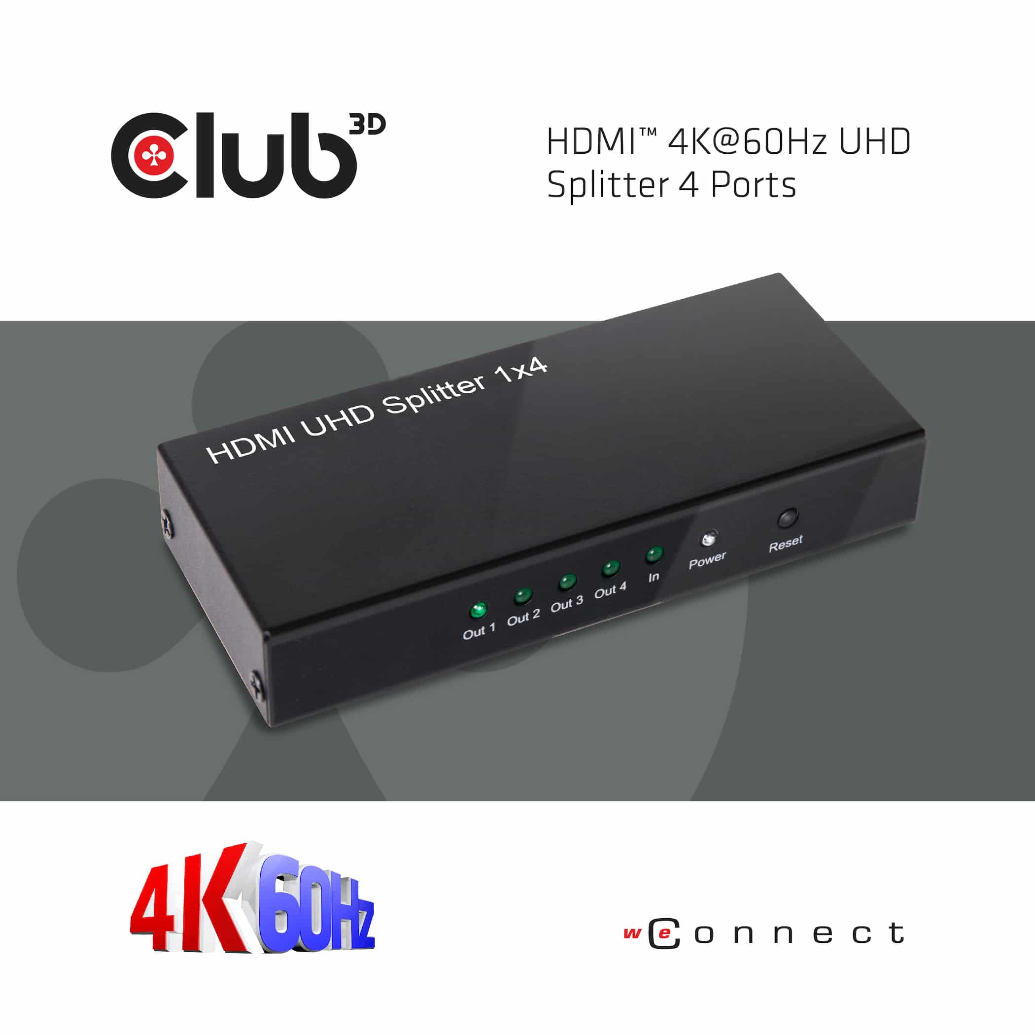 CLUB3D HDMI 4K@60Hz UHD Splitter AC Power 4 ports - Afbeelding 7