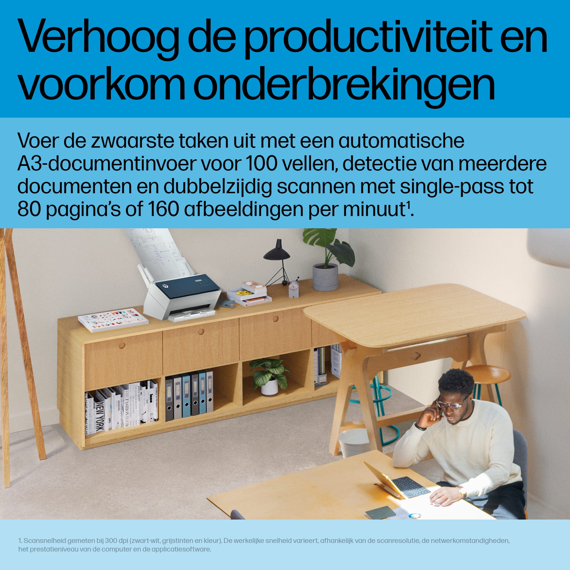 HP ScanJet Enterprise Flow 9000 s1 Paginascanner 600 x 600 DPI A3 Blauw, Wit - Afbeelding 3