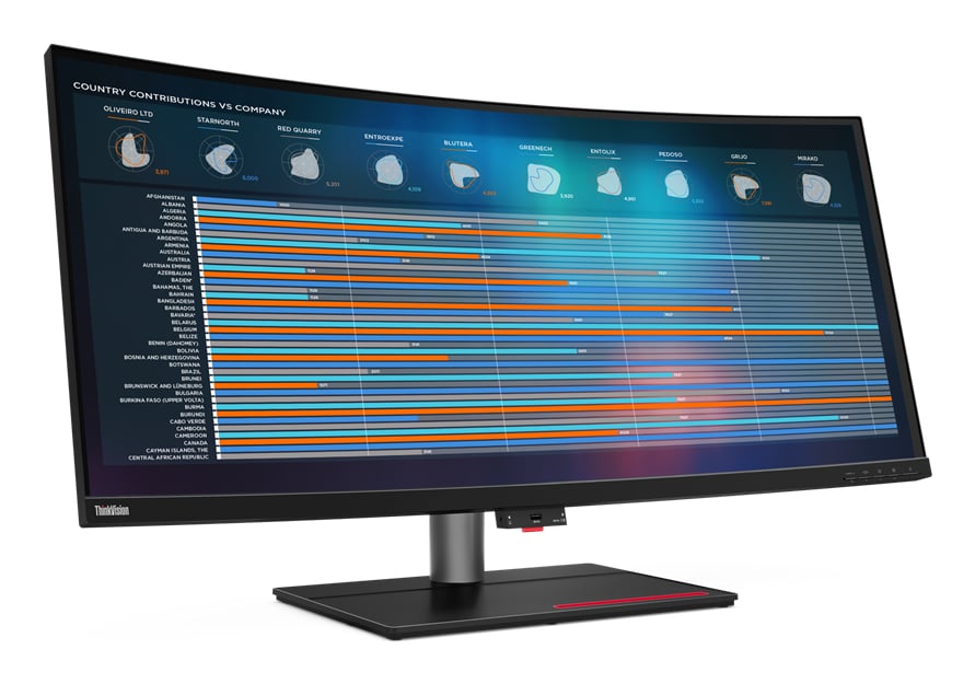 Lenovo ThinkVision P40w-20 computer monitor 100,8 cm (39.7") 5120 x 2160 Pixels 5K Ultra HD LED Zwart