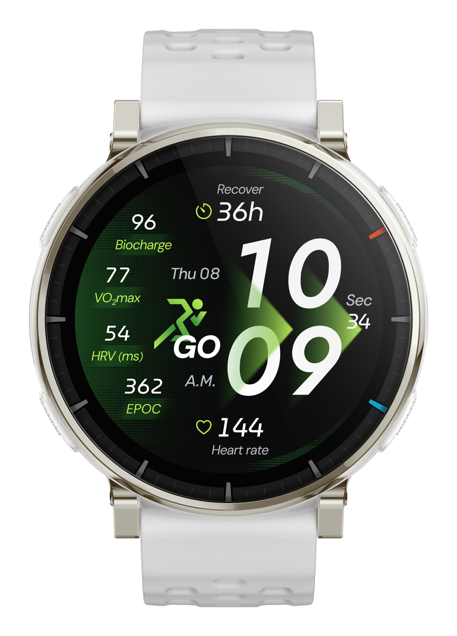 Amazfit Active 3 3,35 cm (1.32") AMOLED Digitaal 466 x 466 Pixels Touchscreen Goud GPS - Afbeelding 2