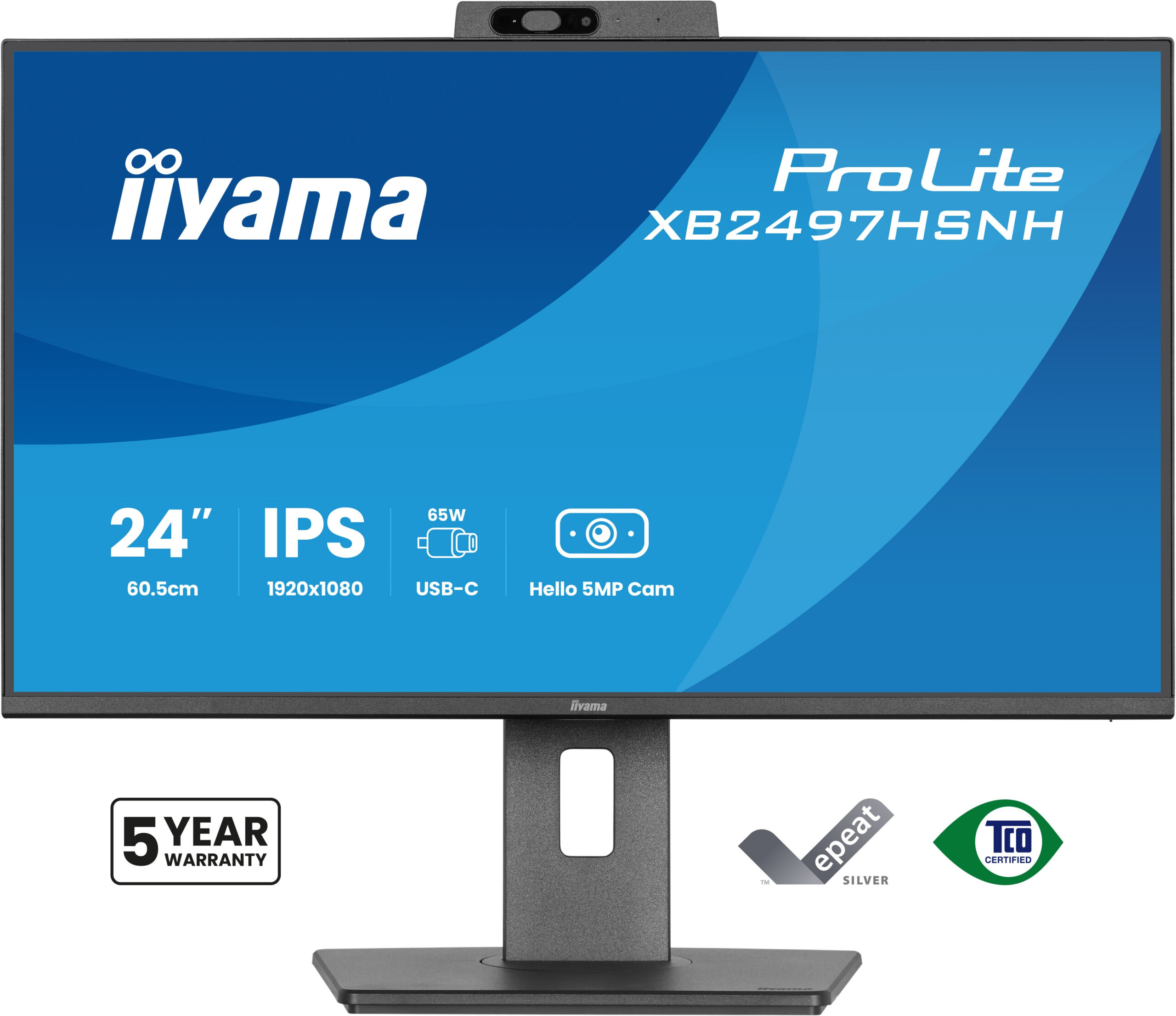 iiyama ProLite XB2497HSNH-B1 24IN IPS LCD 4MS 1920X1080 350CD/M2 HDMI/DP/USB 2 computer monitor 60,5 cm (23.8") 1920 x 1080 Pixels Full HD Zwart - Afbeelding 2