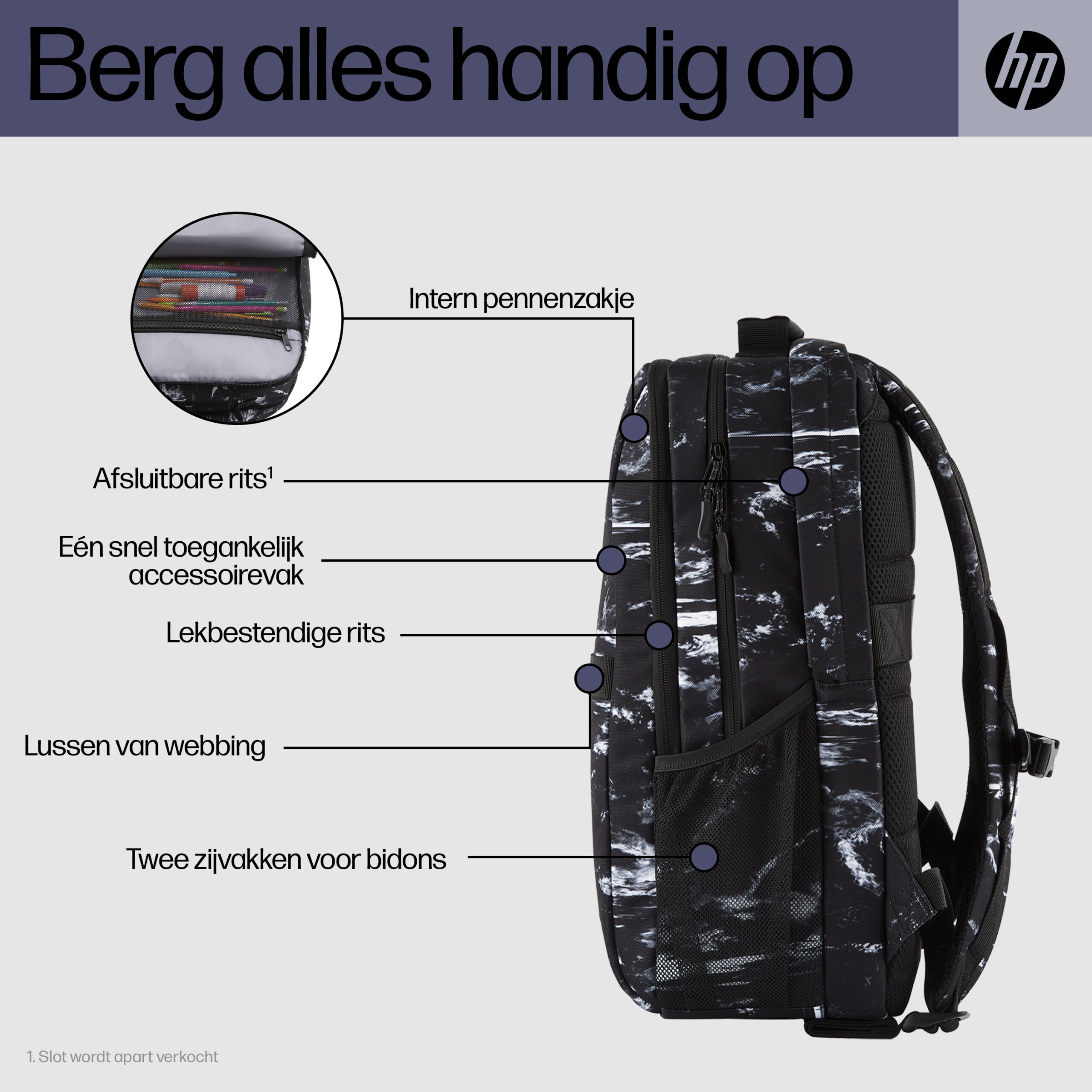 HP Campus XL Backpack, Marble Stone