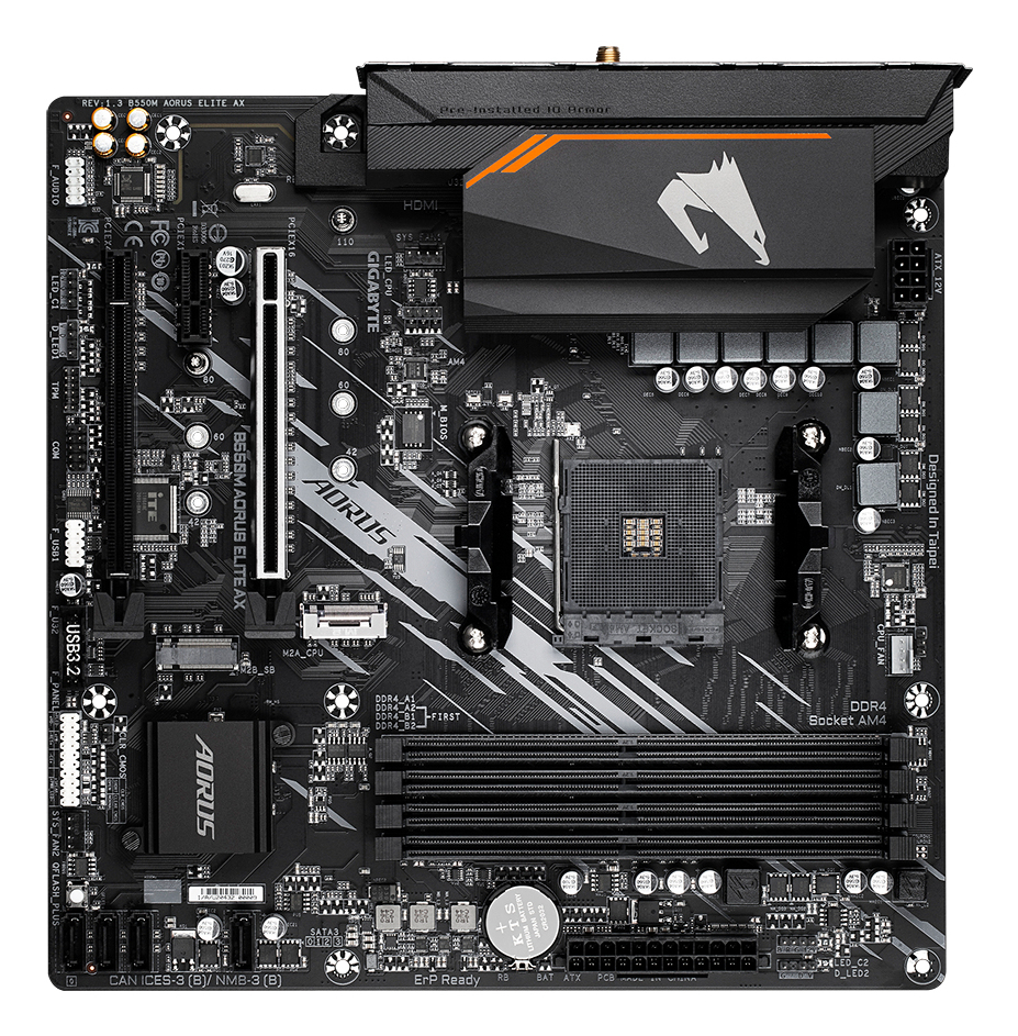 GIGABYTE B550M AORUS ELITE AX moederbord AMD B550 Socket AM4 micro ATX - Afbeelding 4