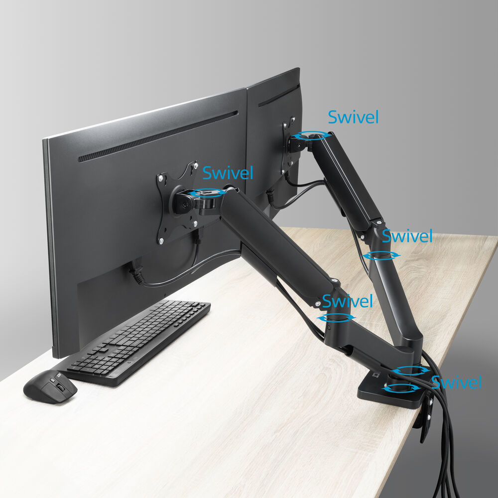 ACT Monitorarm 35", gasveer, 2 monitoren, Essentials - Afbeelding 7