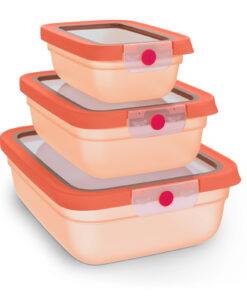 Tefal oneClick N1230310 vershoudbakje 3-delige set oranje (0,5L/1,2L/2,3L)
