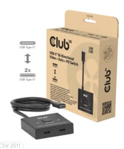 CLUB3D USB-C Bi-Directional Video + Data + PD Switch - Afbeelding 2
