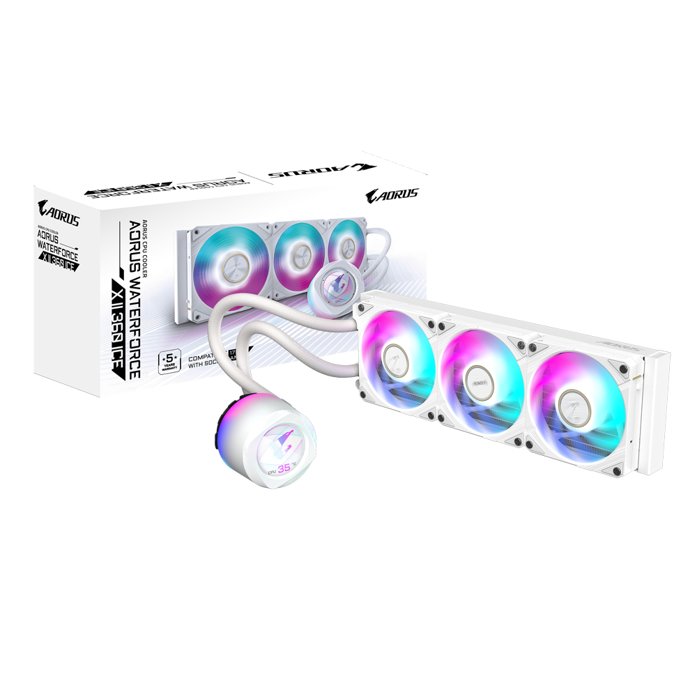 GIGABYTE AORUS WATERFORCE X II 360 ICE Processor Alles-in-één vloeistofkoeler 12 cm Wit