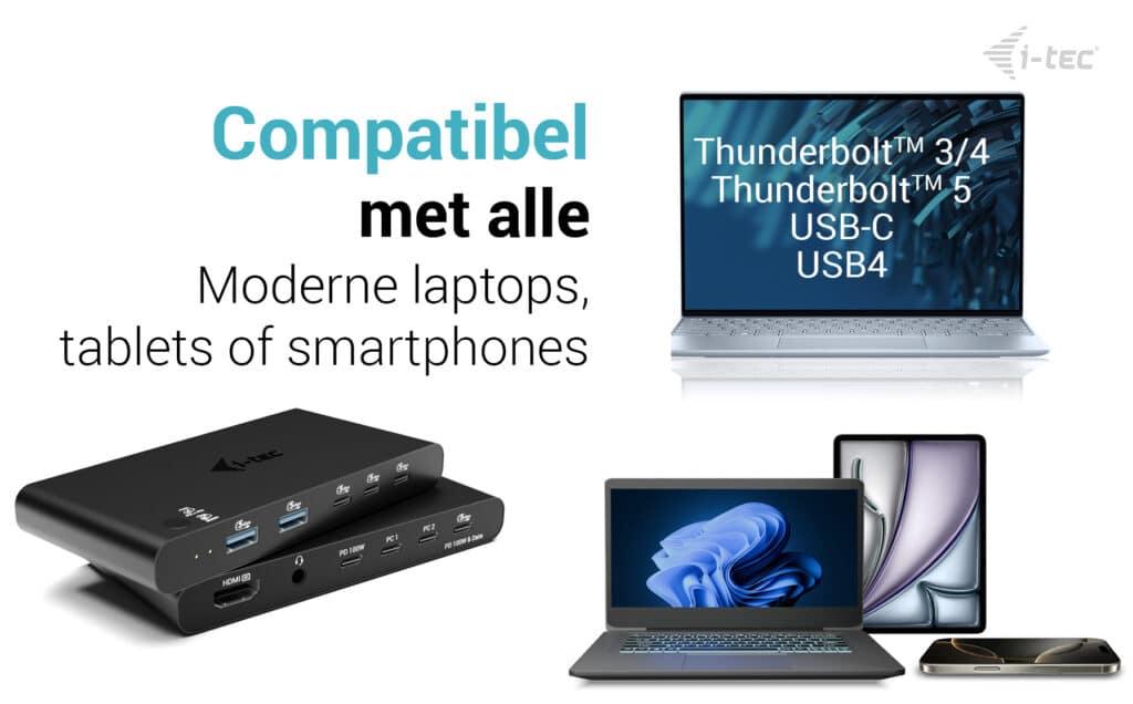 i-tec KVM Docking Station HDMI for 2 hosts, Power Delivery 2x 100W - Afbeelding 2