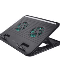 Trust Cyclone Laptop Cooling Stand - Laptopkoeler – 2 ventilatoren – Verstelbare hoek – Zwart