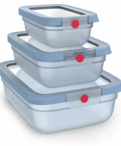 Tefal oneClick N1230210 vershoudbakje 3-delige set blauw (0,5L/1,2L/2,3L)
