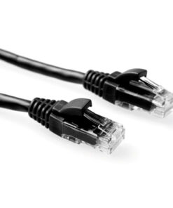 ACT Zwarte 1 meter U/UTP CAT6 patchkabel snagless met RJ45 connectoren