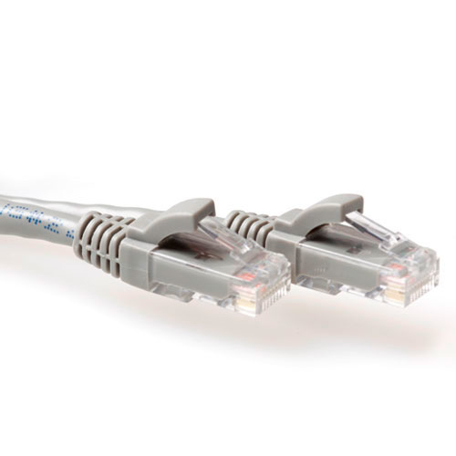 ACT Grijze 0,5 meter U/UTP CAT6 patchkabel snagless met RJ45 connectoren