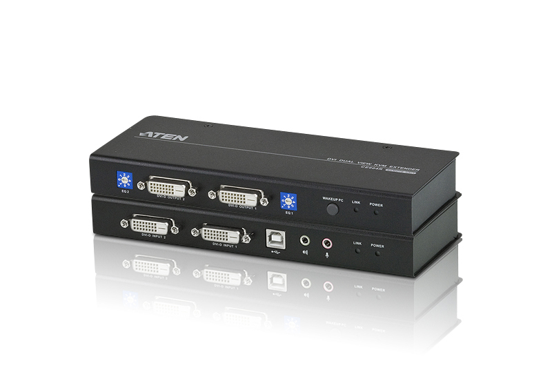 ATEN USB DVI Dubbelvoudige Weergave Cat 5 KVM Verlenger (1024 x 768@60m)