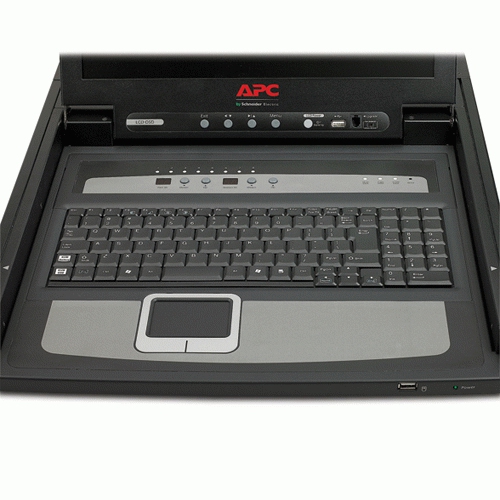APC 17" rack LCD-console met geïntegreerde 8-poorts analoge KVM-schakelaar