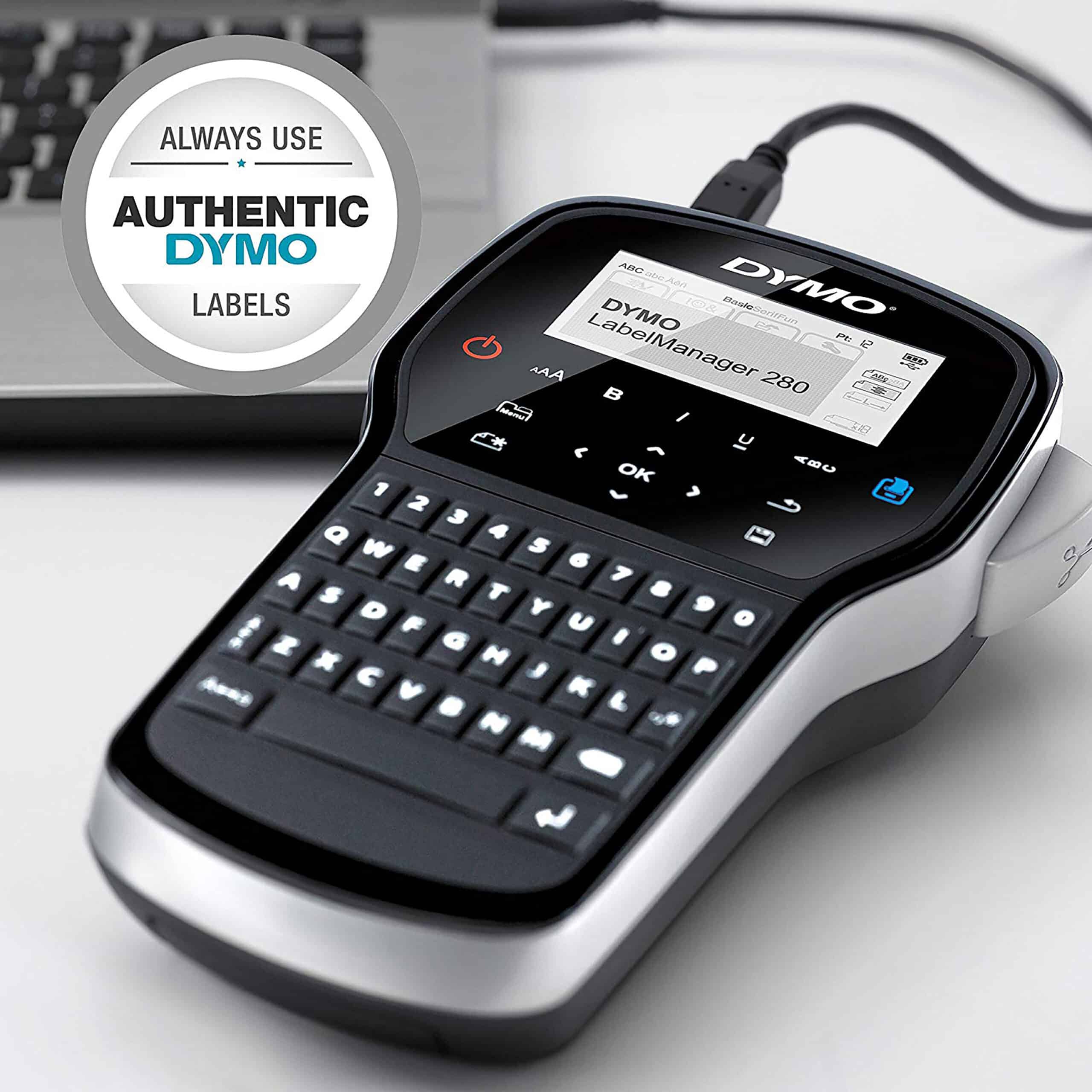 DYMO LabelManager 260-labelprinter | Oplaadbare labelmaker met QWERTY-toetsenbord | Inclusief zwart-wit D1-labeltape (12 mm) | Voor thuis en op kantoor - Afbeelding 2