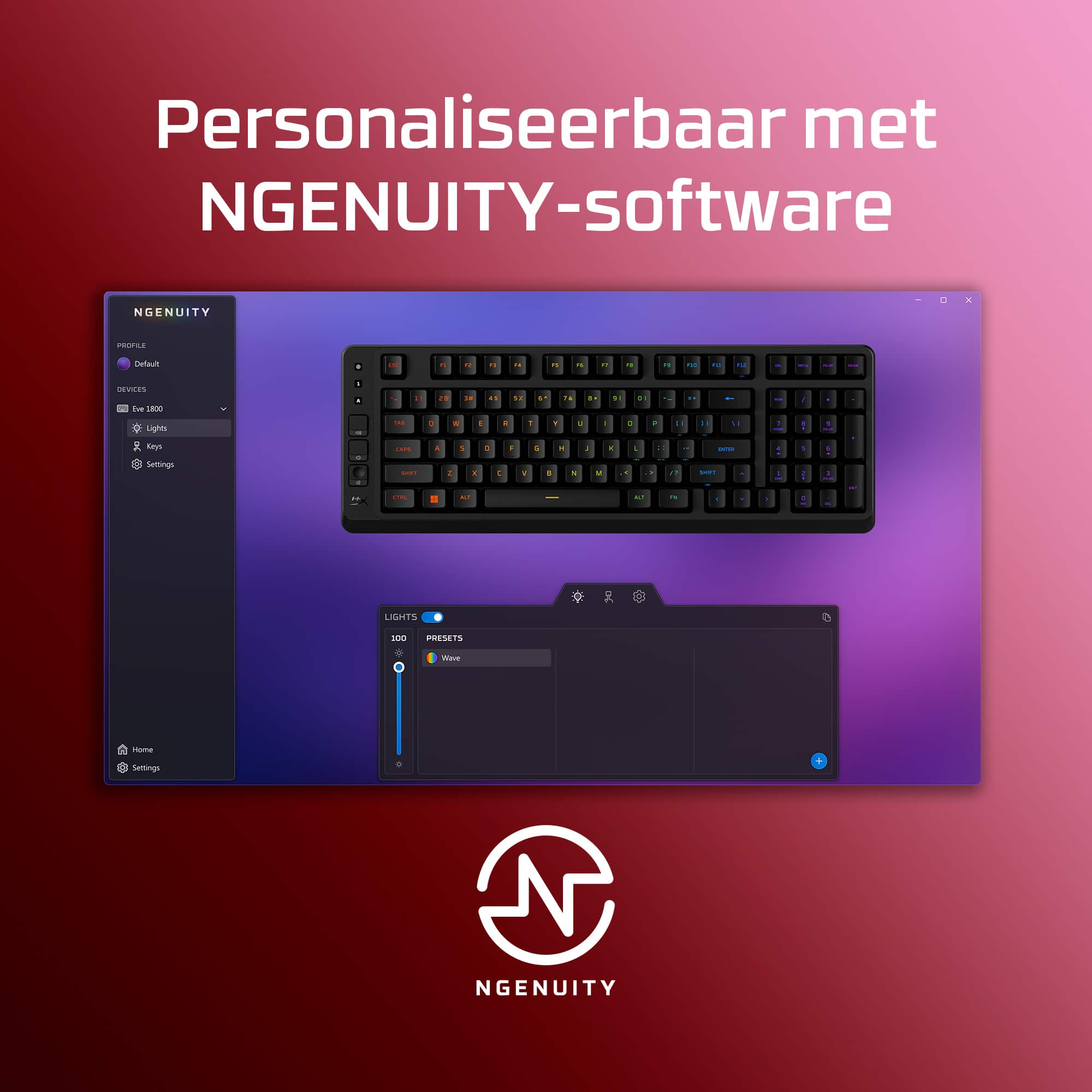 HyperX Eve 1800 - gamingtoetsenbord - Afbeelding 3