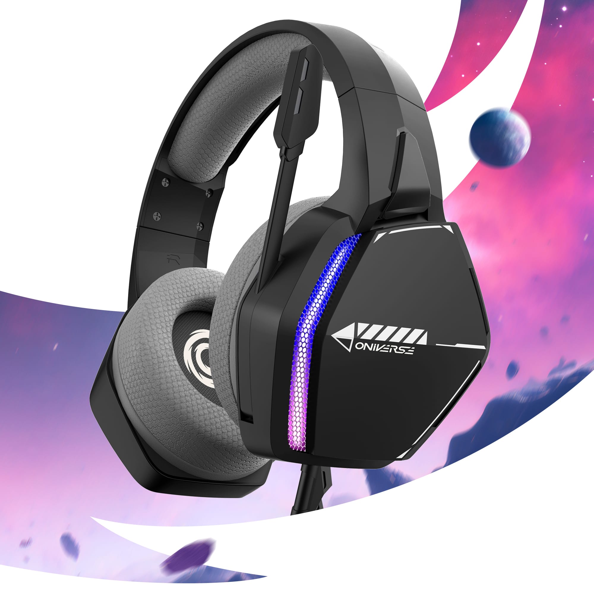 Oniverse Nebula Headset Bedraad Hoofdband Gamen USB Type-A Zwart - Afbeelding 6
