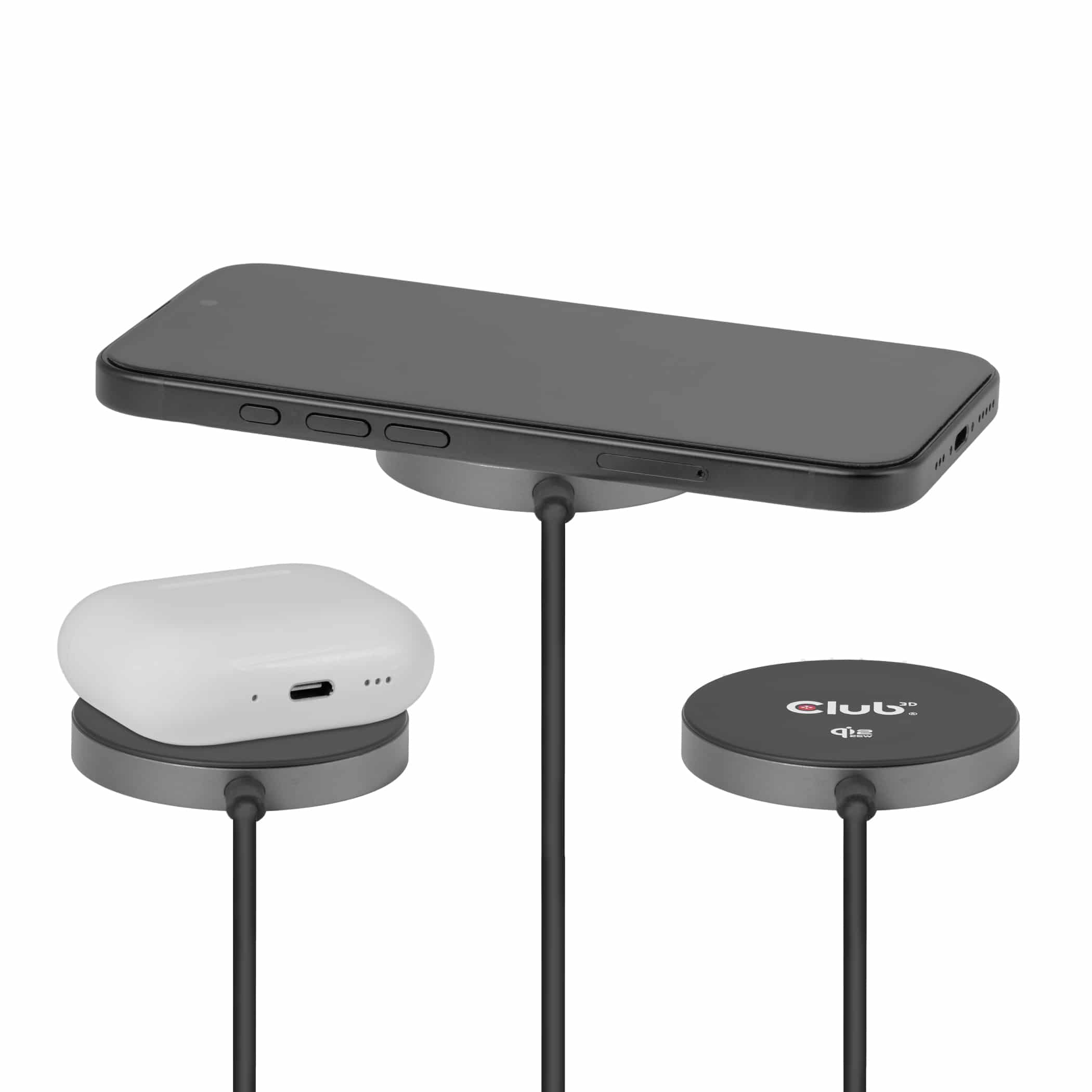 CLUB3D CAC-3027 Qi2 25W draadloze oplader zwart Qi 2.2 MagSafe-compatibel magnetisch pad - Afbeelding 7