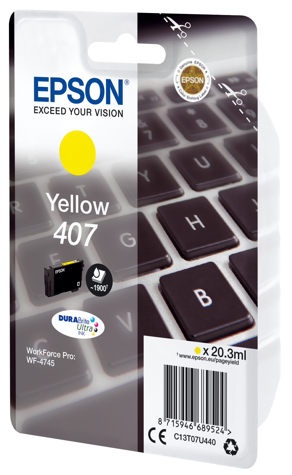 Epson WF-4745 inktcartridge 1 stuk(s) Origineel Hoog (XL) rendement Geel - Afbeelding 2