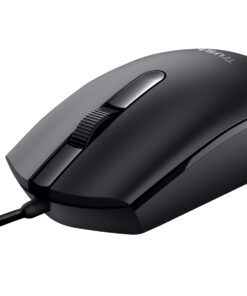 Trust Basi Bedrade Muis - Ambidextere muis – 3 knoppen – 1200 DPI – Zwart