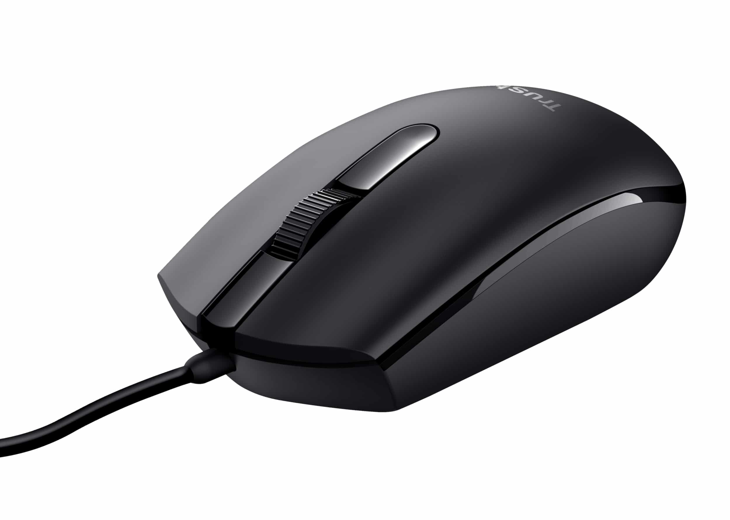 Trust Basi Bedrade Muis - Ambidextere muis – 3 knoppen – 1200 DPI – Zwart