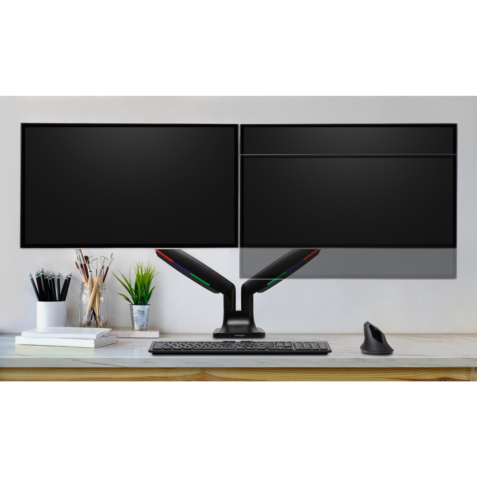 Kensington SmartFit One-Touch Height Adjustable Dual Monitor Arm - Afbeelding 4