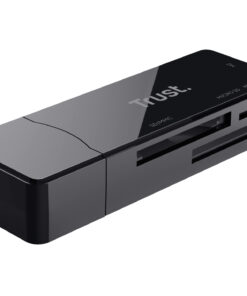 Trust Nanga Compacte USB 3.2 Gen1 Kaartlezer - compacte kaartlezer – compatibel met meerdere geheugenkaarten – zwart
