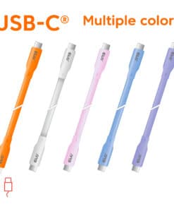 CLUB3D USB C oplaadkabel roze siliconen & tangle-free - Afbeelding 2