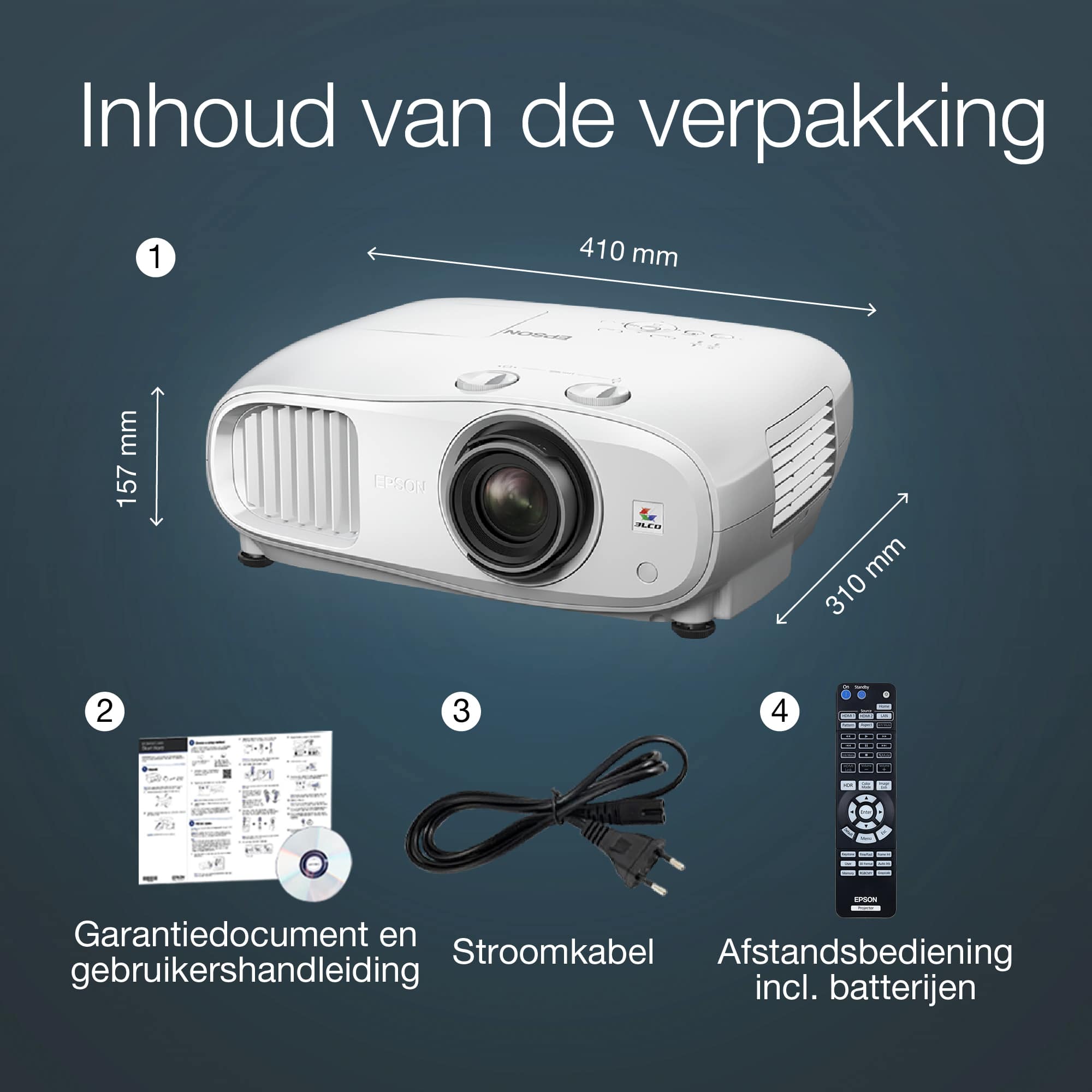 Epson EH-TW7100 4K PRO-UHD-projector, 3000 lumen, scherm van maximaal 500 inch - Afbeelding 4