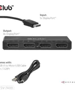 CLUB3D Quad DisplayPort Hub – 4 x 4K Resolution @ 30Hz, MST Support - Afbeelding 4