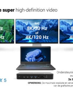 i-tec Thunderbolt 5 Triple Display Docking Station, M.2 slot, 6x USB, 2.5GLAN + Power Delivery 140W - Afbeelding 4