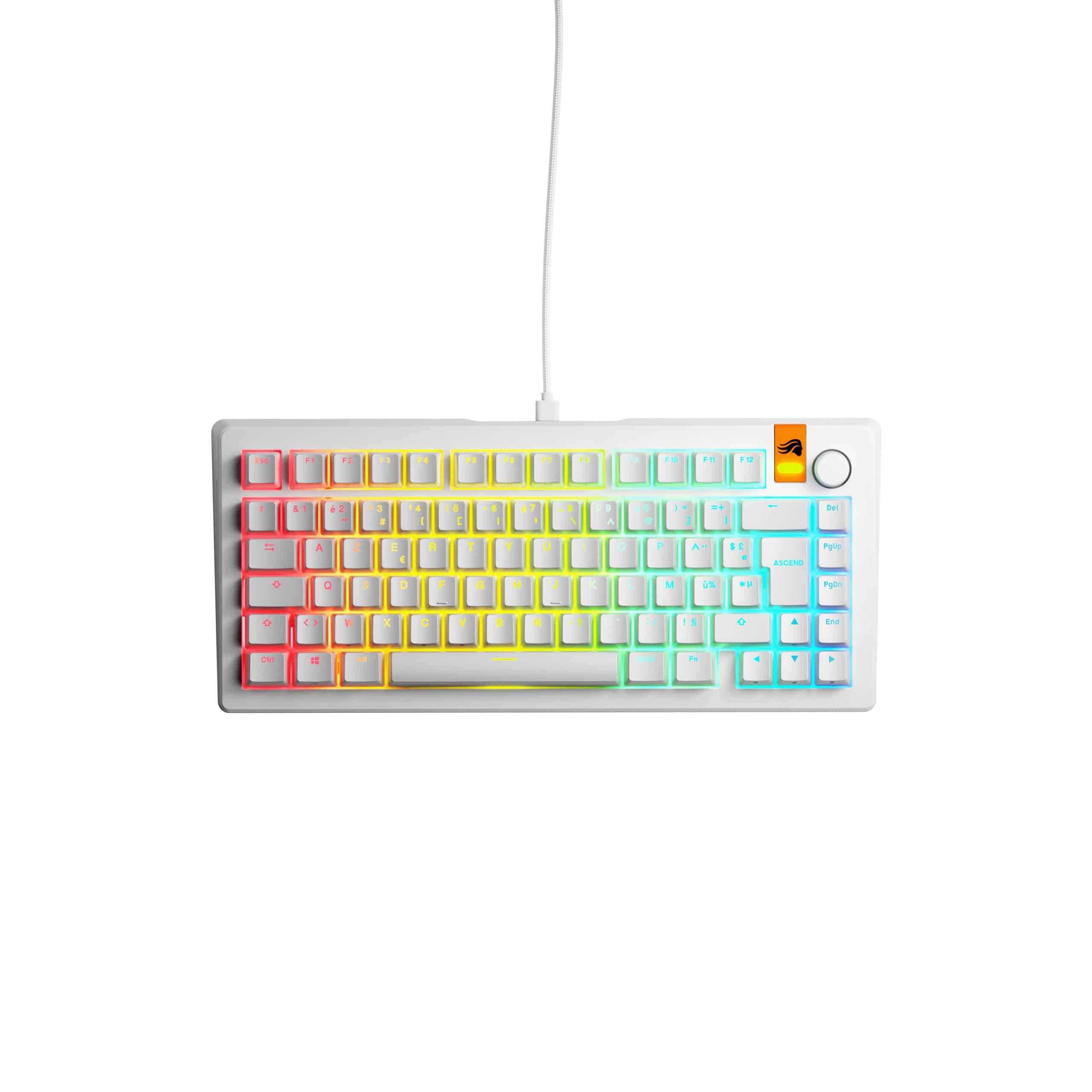 Glorious Gaming GMMK 3 HE 75% Prebuilt toetsenbord Gamen USB AZERTY Frans Wit - Afbeelding 2