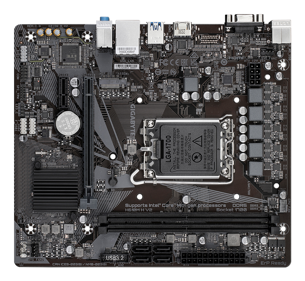 GIGABYTE H610M H V2 moederbord Intel H610 Express LGA 1700 micro ATX - Afbeelding 4